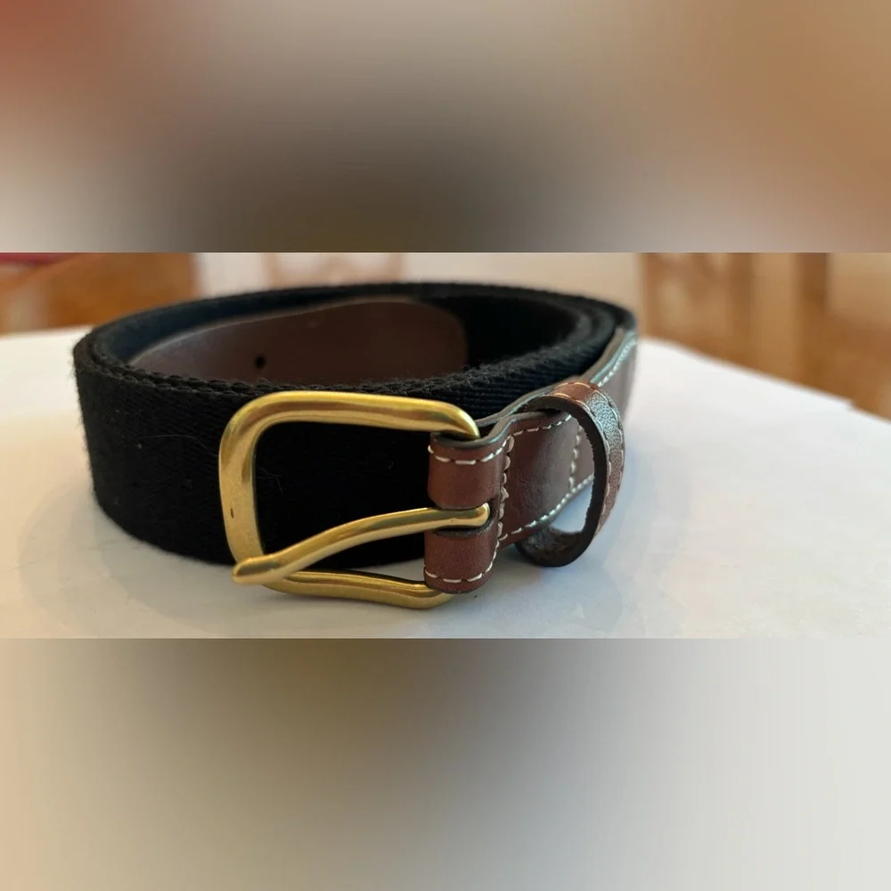 Lands’ End Men’s Black Woven Belt Size 38